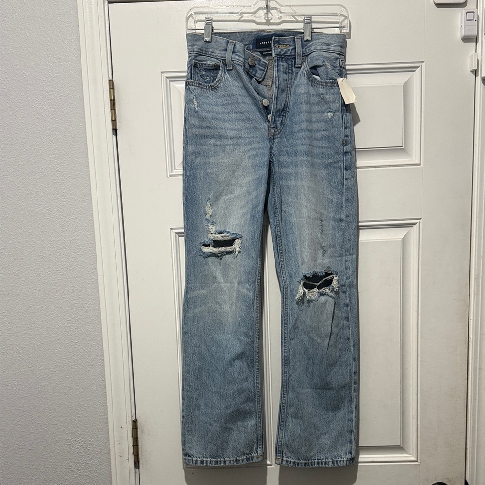 Aero NWT size 000 short  Blue Denim Jeans High Rise Baggy